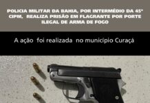 Homem é preso em flagrante por porte ilegal de arma de fogo em Curaçá (BA)