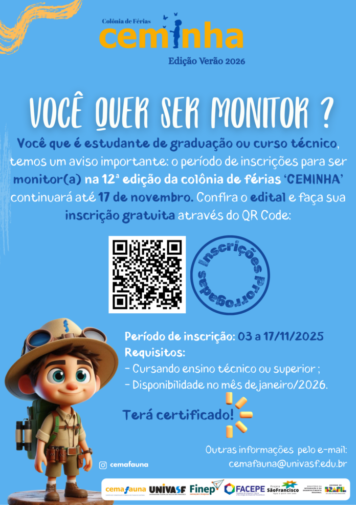 CARTAZ edital monitores Ceminha 12ª edição