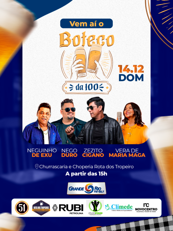 Card cantores - Boteco da 100