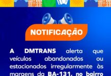 Prefeitura de Senhor do Bonfim notifica proprietários para retirada de veículos abandonados às margens da BA-131