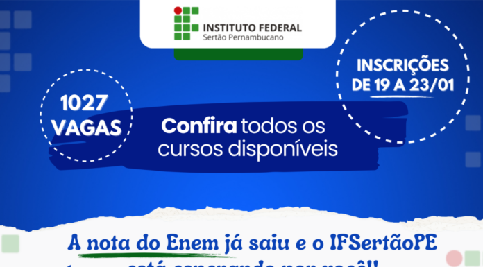 IFSertãoPE disponibiliza 1027 vagas para o Sisu 2026