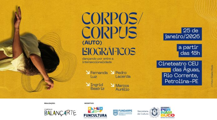 Cia Balançarte apresenta mostra gratuita de dança (auto)biográfica neste domingo (25) em Petrolina