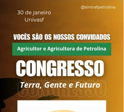 IIl Congresso do Sintraf Petrolina acontece dia 30 de janeiro na Univasf