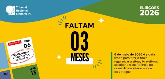 Eleitoras e eleitores têm três meses para regularizar sua situação junto à Justiça Eleitoral de Pernambuco