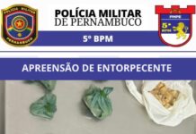 Policiais do 5°BPM apreendem drogas no bairro São Joaquim em Petrolina