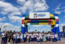 Alunos da rede municipal participam de plantio de árvores Parque do Povo em Petrolina
