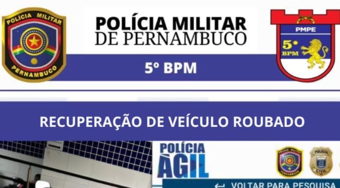 Policiais do 5°BPM recuperam veículo com restrição de roubo no Projeto C-3