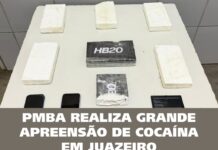 PMBA realiza grande apreensão de cocaína em Juazeiro (BA)