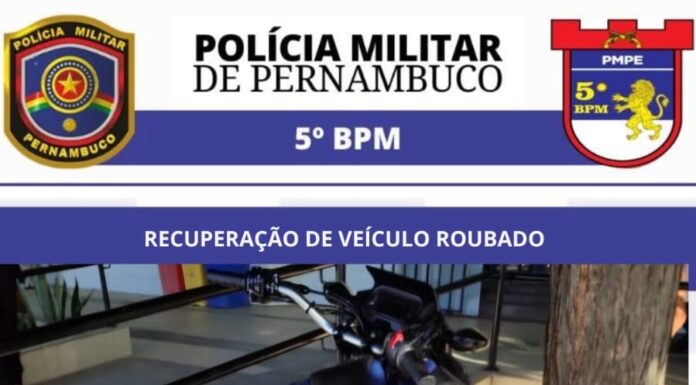 Policiais do 5°BPM recuperam moto com restrição de roubo no Projeto N-5