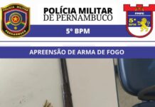 Após disparos de arma de fogo, PM de Petrolina apreende arma em Pau Ferro