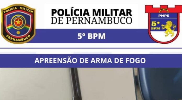 Após disparos de arma de fogo, PM de Petrolina apreende arma em Pau Ferro