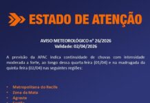 Chuvas intensas: Pernambuco entra em estado de atenção após alerta da APAC