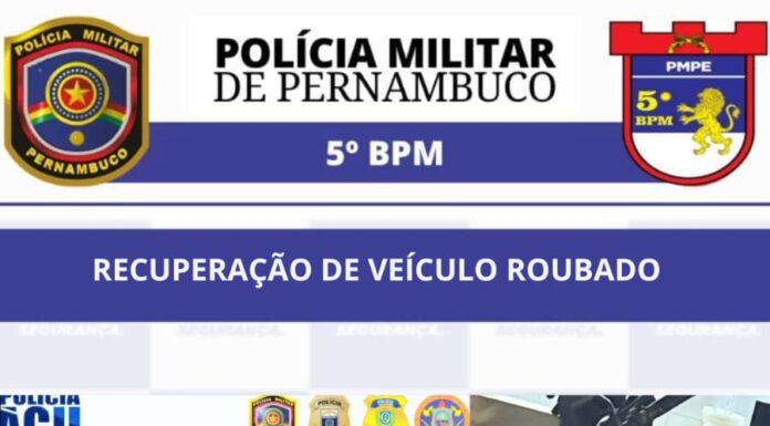 Policiais do 5ºBPM recuperam veículo roubado no Portal da Cidade em Petrolina