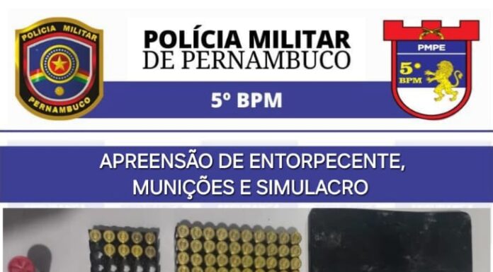 Policiais do 5ºBPM apreendem drogas, munições e arma de fogo no bairro Pedro Raimundo