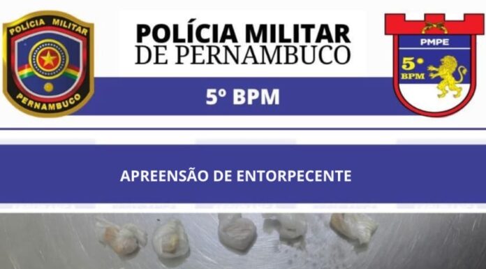 Policiais do 5°BPM prendem homem por tráfico de drogas no centro de Petrolina