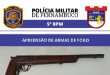 Policiais do 5ºBPM apreendem armas de fogo no Projeto N-6