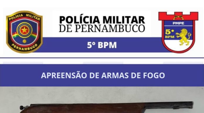 Policiais do 5ºBPM apreendem armas de fogo no Projeto N-6
