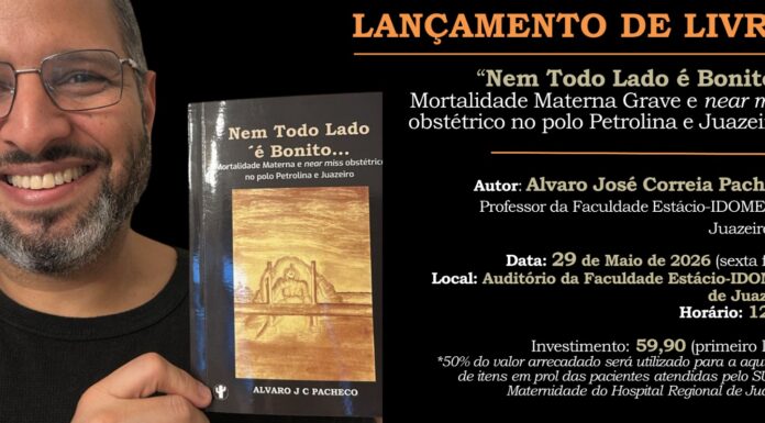 Professor do IDOMED Juazeiro lança livro sobre mortalidade materna e “near miss obstétrico” no Vale do São Francisco