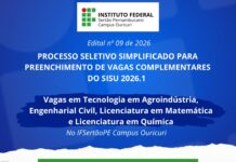 Campus Ouricuri do IFSertãoPE lança processo seletivo simplificado para vagas complementares em cursos superiores