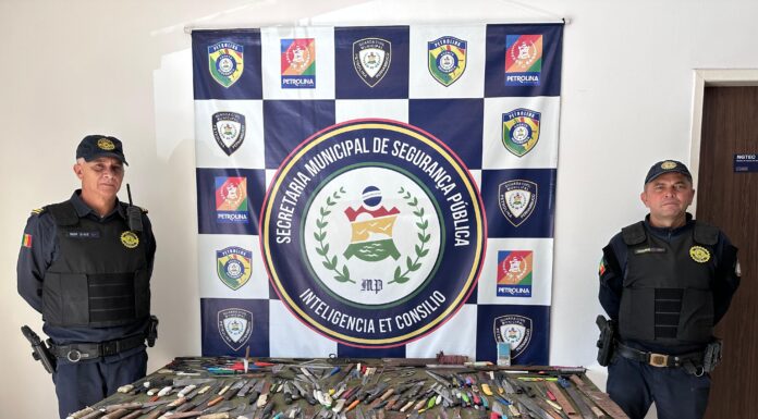 Guarda Civil Municipal retirou centenas de armas brancas das ruas de Petrolina nos últimos cinco meses