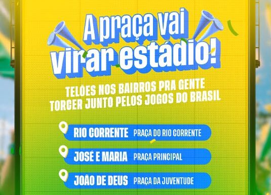 Telões serão instalados em praças de Petrolina para transmitir a estreia da Seleção Brasileira na Copa do Mundo neste sábado (13)