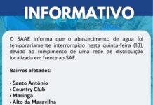 Juazeiro: SAAE informa interrupção dos serviços devido a rompimento de rede de distribuição em frente ao SAF