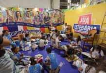 Grande Rio FM 100,7 marca presença no 2º dia do Juá Literária 2026; Carreta Literária traz universo lúdico da leitura para crianças e público em geral