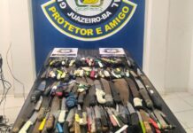 GCM de Juazeiro retirou de circulação mais de 240 armas brancas, nos sete primeiros meses de 2026